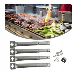 ⭐4 dujinis grilio vamzdžių degiklis, skirtas anglies kepimui⭐