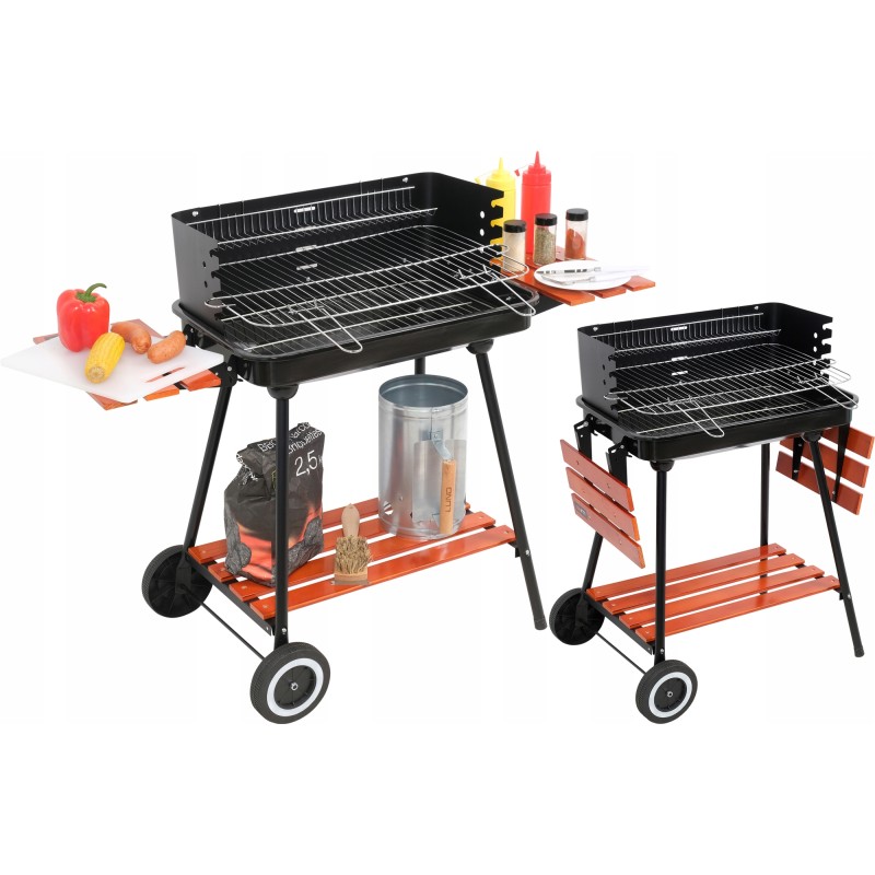 Grilis su anglimis su lentynomis, grotelės 53x33cm