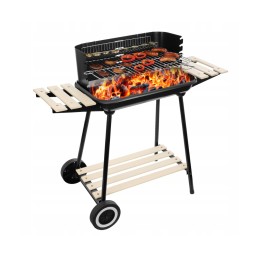 Nešiojama sodo kepsninė su anglimis su 3 lentynomis ir 2 grotelėmis