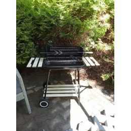 Nešiojama sodo kepsninė su anglimis su 3 lentynomis ir 2 grotelėmis