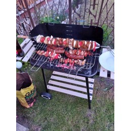 Nešiojama sodo kepsninė su anglimis su 3 lentynomis ir 2 grotelėmis