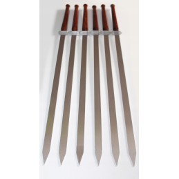 Iešmelių peiliukai, inox iešmai, mediniai, 70 cm, riešutas