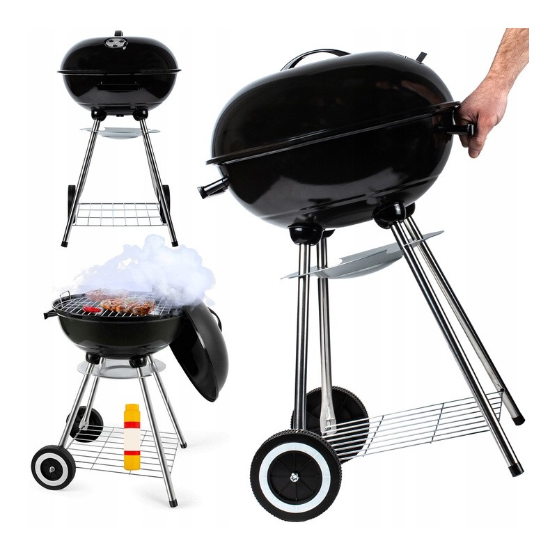 Charcoal grill garden large round durable solid grill accessories