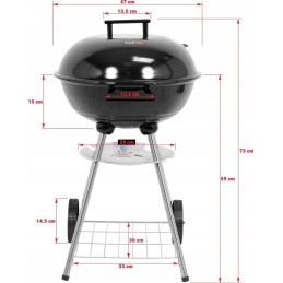 Charcoal grill garden large round durable solid grill accessories