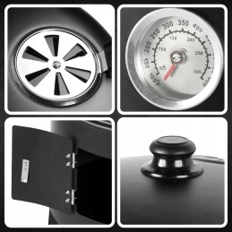 Plieninės rūkyklos grilis, anglis, sodo židinys, termometras 3 viename