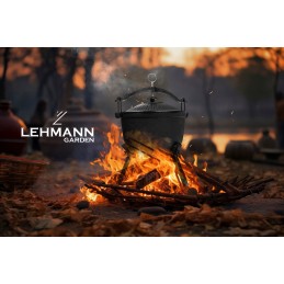 Ketaus katilas, medžioklinis puodas, vengriški kepsniai, 8l, griliui ant laužo