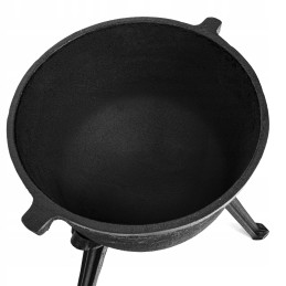 Ketaus katilas, medžioklinis puodas, vengriški kepsniai, 8l, griliui ant laužo