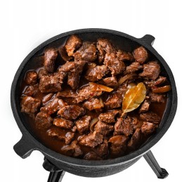 Ketaus katilas, medžioklinis puodas, vengriški kepsniai, 8l, griliui ant laužo