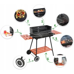 Grilis su anglimis su lentynomis, grotelės 53x33cm