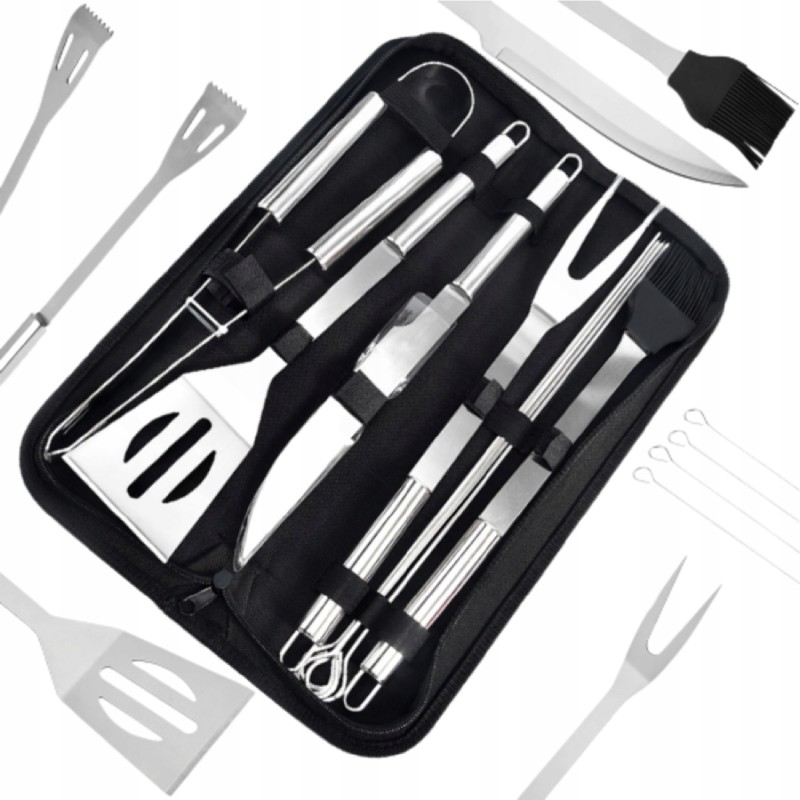 Grilio rinkinys, priedai, kepsninės reikmenys, 10-in-1 dėklas