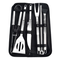 Grilio rinkinys, priedai, kepsninės reikmenys, 10-in-1 dėklas