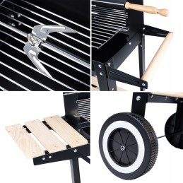 Sodo anglis grilis, lentynos, grotelės ant ratukų, didelis reguliuojamas iešmas, grotelės