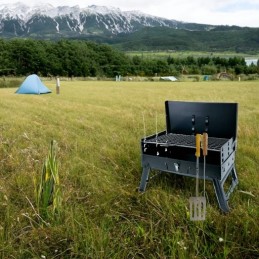 ⭐⭐Nešiojama, sulankstoma turistinė anglių kepsninė su priedais sodo lagaminas⭐⭐