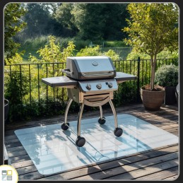 Kaitsev grillmatt 120x80, läbipaistev PVC grillpadi