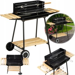 Anglies kepsninė su reguliuojamomis lentynomis, 2 grotelės 52x32cm, nešiojamas iešmas