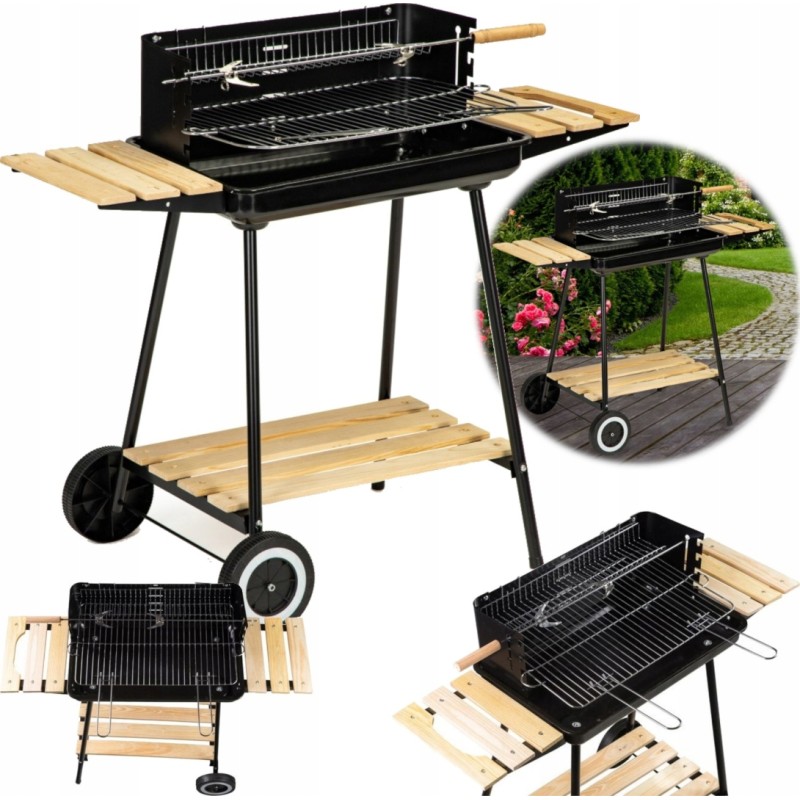 Anglies kepsninė su reguliuojamomis lentynomis, 2 grotelės 52x32cm, nešiojamas iešmas