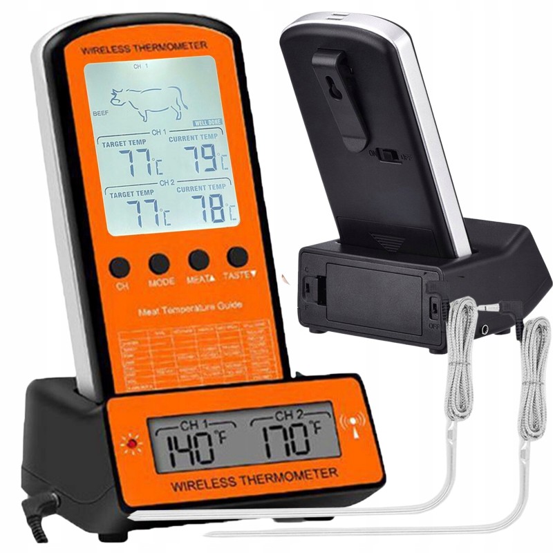 Skaitmeninis virtuvinis termometras mėsai, vynui, LCD zondas