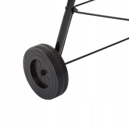 Sodo anglies kepsninė ant ratų, mobili, juodo metalo, apvali