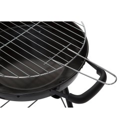 Sodo anglies kepsninė ant ratų, mobili, juodo metalo, apvali