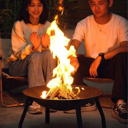 Sodo židinys šašlykinei, juodo plieno katilas, didelis, 55 cm