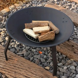 Sodo židinys šašlykinei, juodo plieno katilas, didelis, 55 cm