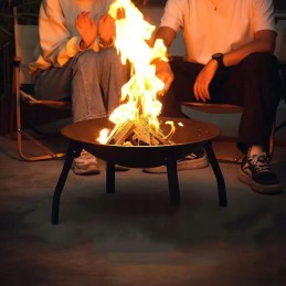 Sodo židinys šašlykinei, juodo plieno katilas, didelis, 55 cm