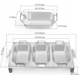 Onlyfire Set of 3 Grill Pans for Gas Grill, Stainless Steel Grill Trays with Holder and Stand, Accessories for Grilling Vegetabl