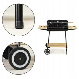 Sodo kepsninė su anglimis su reguliuojamomis lentynomis, 2 nešiojamomis, stabiliomis grotelėmis