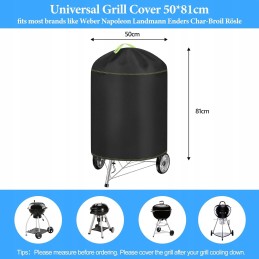 Apvalus sodo grilio dangtis vandeniui atsparus oxford 50x81 cm UV apsauga