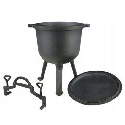 Juodo ketaus medžioklės puodas, 5l, laužui, MK101