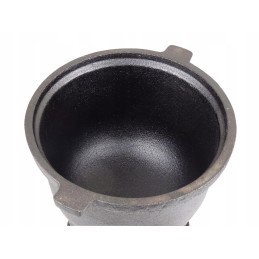Juodo ketaus medžioklės puodas, 5l, laužui, MK101
