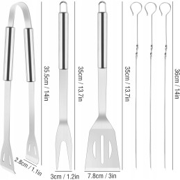 7 dalių kepsninės stalo įrankių rinkinys, kepsninės priedai, kepsninės šakutė, kepsninės spaustukai, mentelės, kepsninės lazdelė