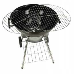 Ogļu dārza grils briketēm, slēgts, ar ventilācijas vāku un plauktu