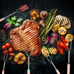 12x reguliuojami ištraukiami iešmai laužui ir griliui