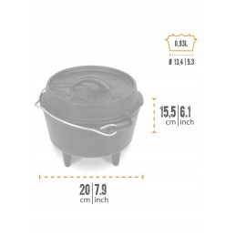 Ketaus puodas ant kojų petromax olandiška orkaitė ft1 juoda