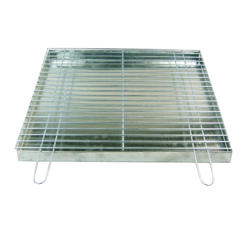 Grotelės griliui statyti 60x60 - skersmuo 4mm - chromuotos su pakura / pelenų keptuvė