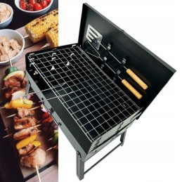 ⭐⭐Nešiojama, sulankstoma turistinė anglių kepsninė su priedais sodo lagaminas⭐⭐