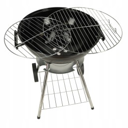 Ogļu dārza grils briketēm, slēgts, ar ventilācijas vāku un plauktu