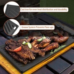 Onlyfire 7637 ketaus keptuvė dvipusė plancha grilio plokštė, weber spirit ii ii 200 serijos dujinių grilių atsarginė dalis (su p