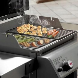 Onlyfire 7637 ketaus keptuvė dvipusė plancha grilio plokštė, weber spirit ii ii 200 serijos dujinių grilių atsarginė dalis (su p