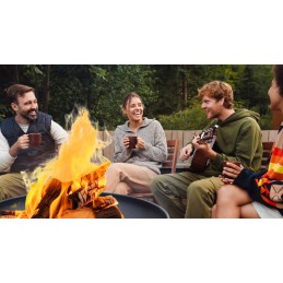 Milano sodo laužavietė 60 cm grilio ugniai, juodas plieninis katilas