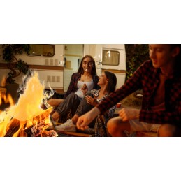 Milano sodo laužavietė 60 cm grilio ugniai, juodas plieninis katilas