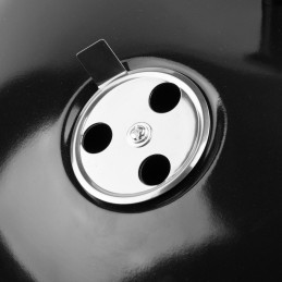 Grilis su anglimis, sodo grilis su dangčiu ant ratukų, pelenų keptuvė, grotelės, 41 cm