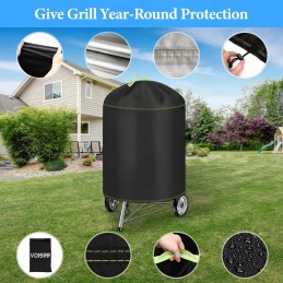 Apvalus sodo grilio dangtis vandeniui atsparus oxford 50x81 cm UV apsauga