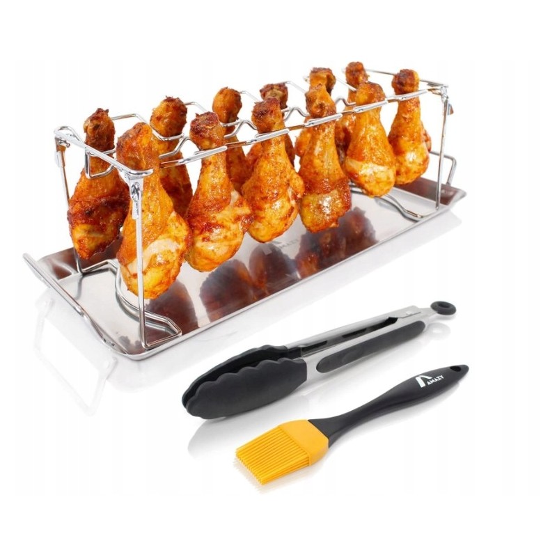 Vištienos kojų laikiklio rinkinys su padėklu ir priedais