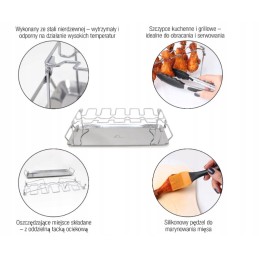 Vištienos kojų laikiklio rinkinys su padėklu ir priedais