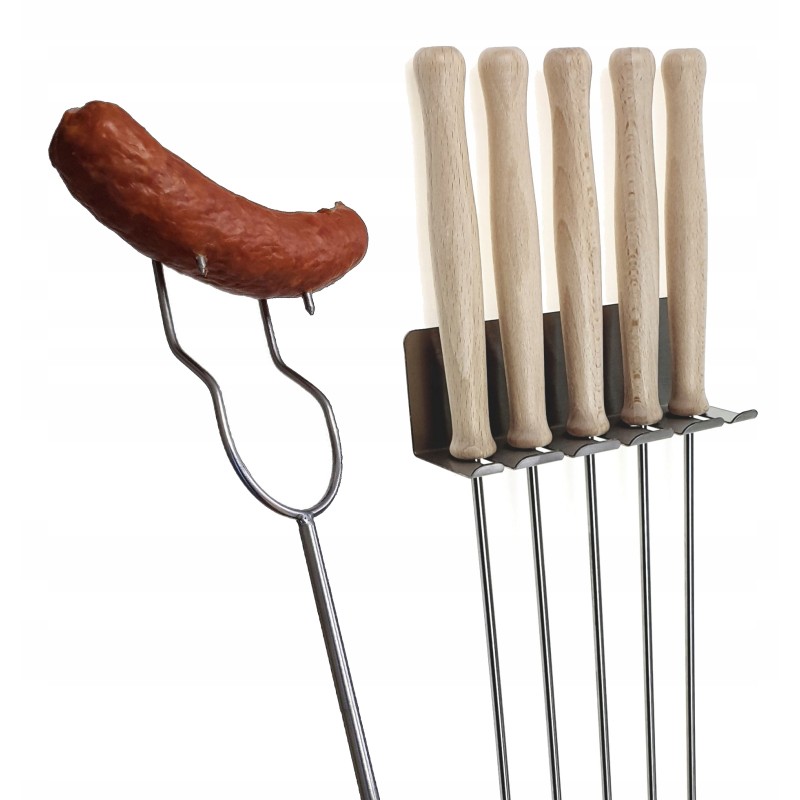 Wz šakės, ugnies lazdos, 5 vnt., 115 nerūdijančio plieno rankena