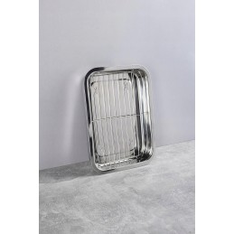 Padėklas su stačiakampėmis orkaitės grotelėmis – pagamintas iš nerūdijančio plieno