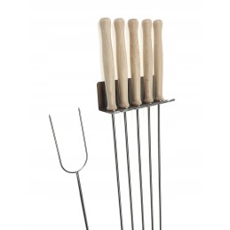 Wp šakės ugnies lazdos 5 vnt, nerūdijančio plieno rankena 130