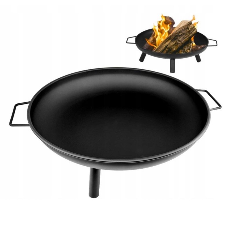 Didelis sodo židinys, grilis, ugnies dubuo, 60 cm, juodas plienas